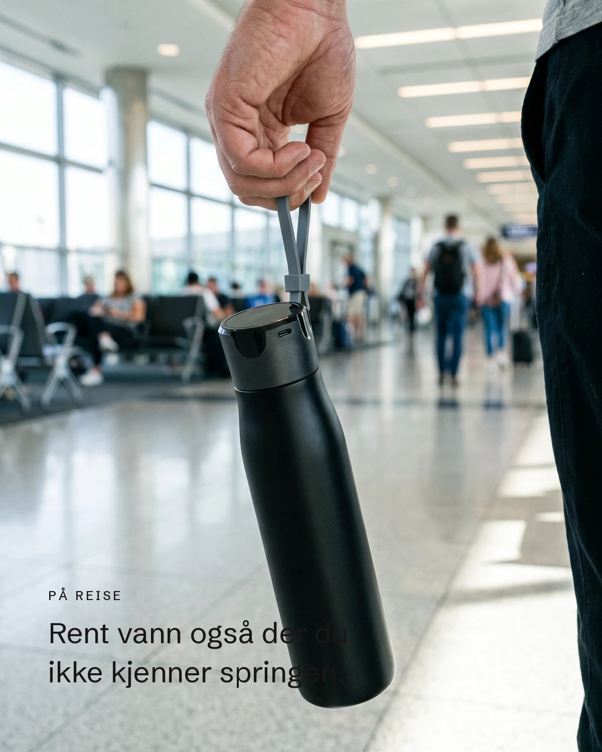 Biohack Smart Bottle på reise gir rent vann også der du ikke kjenner springen