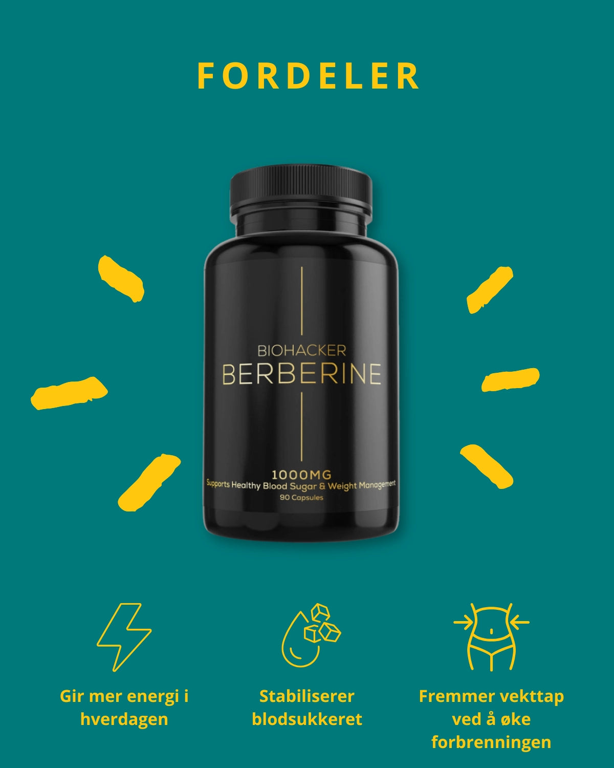 Berberine 1000 mg | 90 kapsler
