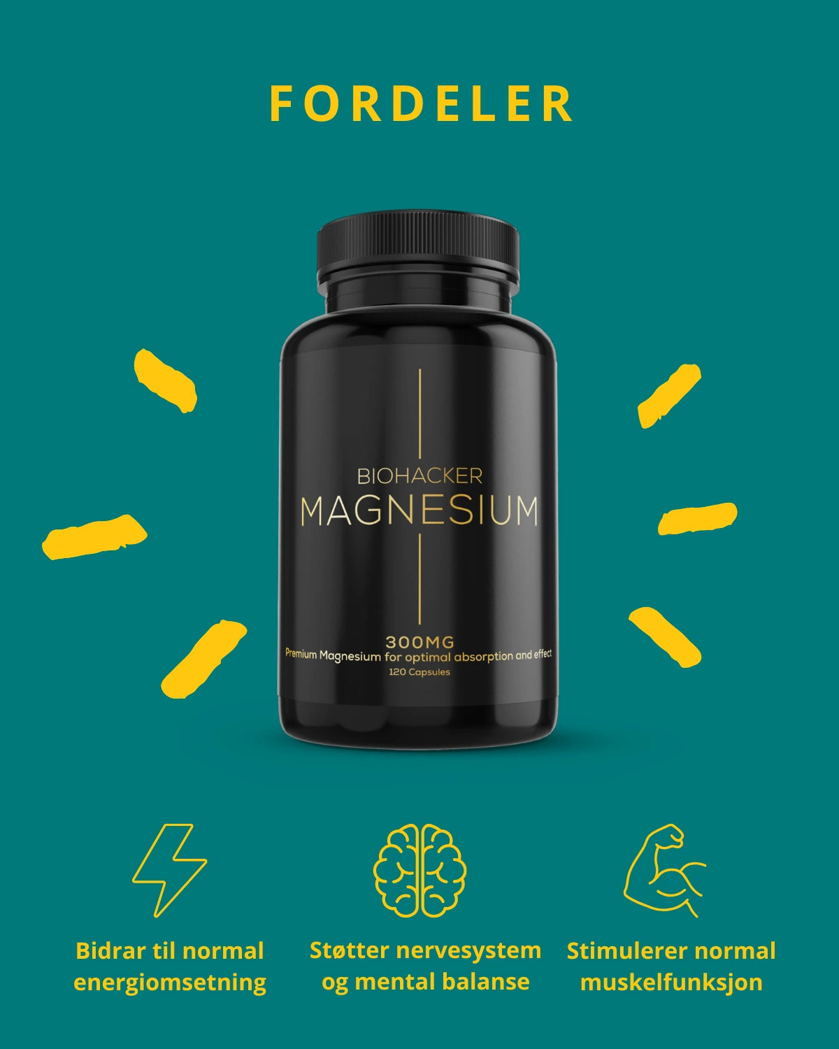Premium Magnesium Complex | 300mg | 120 Kapsler