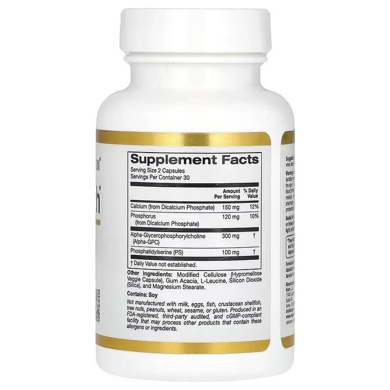 California Gold Nutrition, Brain Health, 60 kapsler
