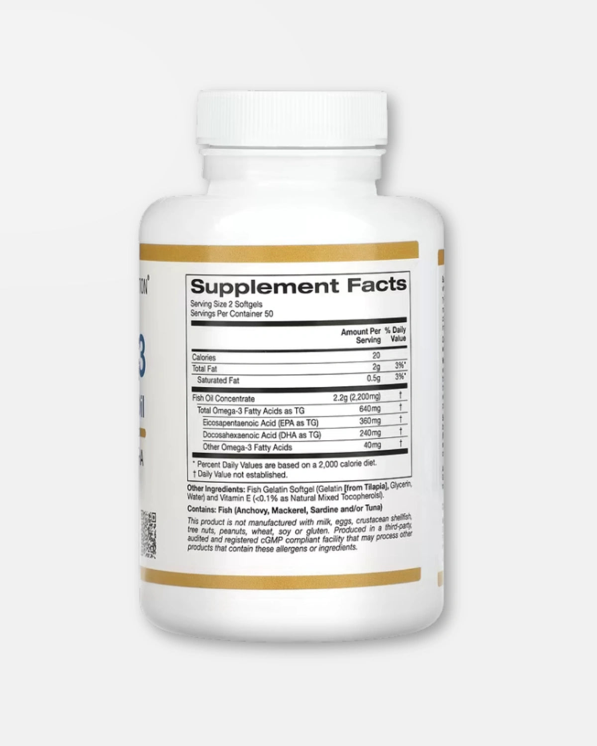 Omega-3 Premium Fiskeolje 100 Kapsler