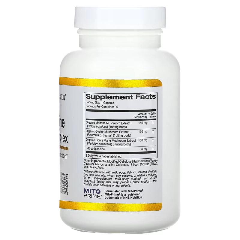 California Gold Nutrition, Ergothioneine Mushroom Complex, 90 Veganske Kapsler (3 mnd)
