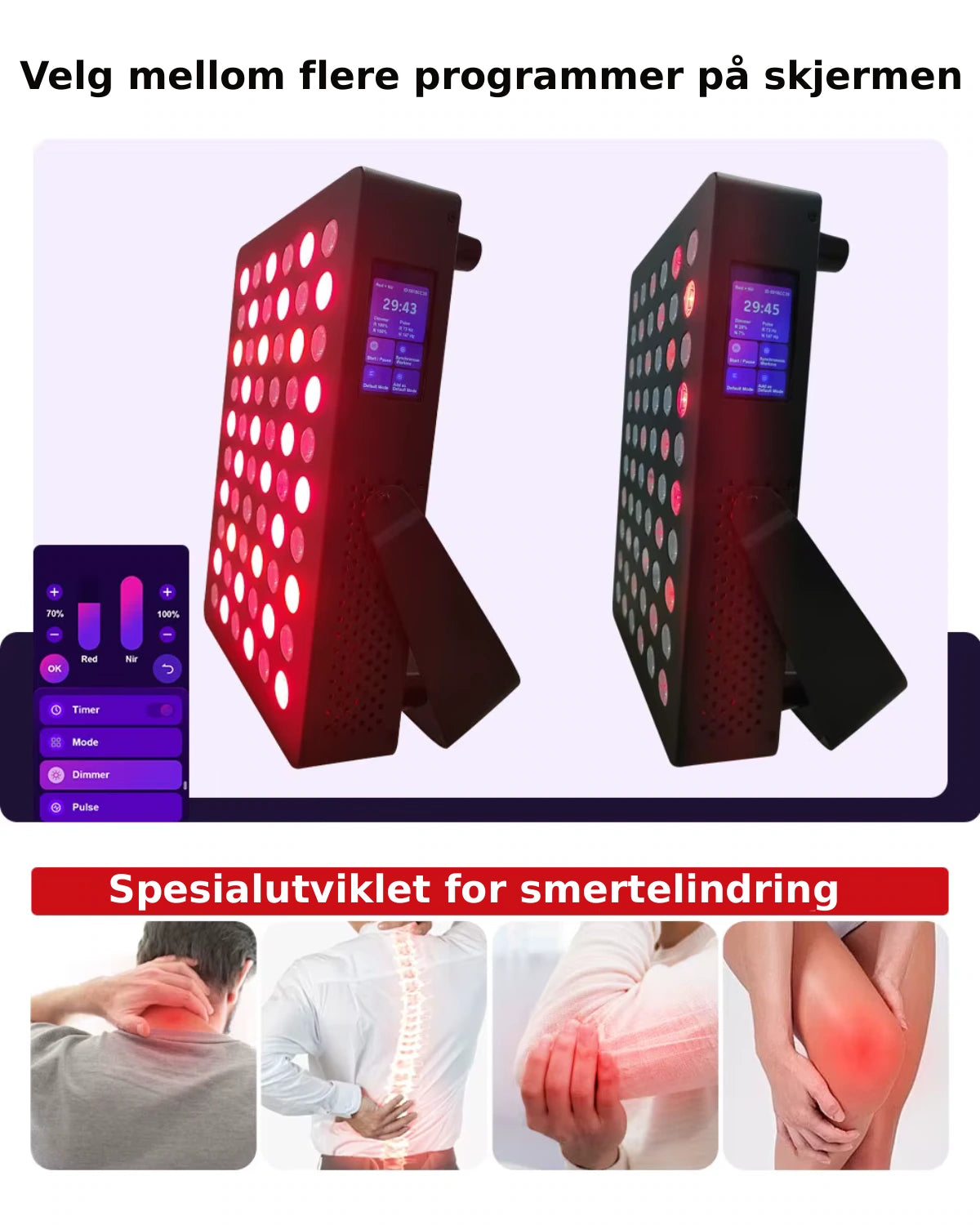 LUX-7 Pro Rødtlyspanel – 7 Bølgelengder & Touch-skjerm