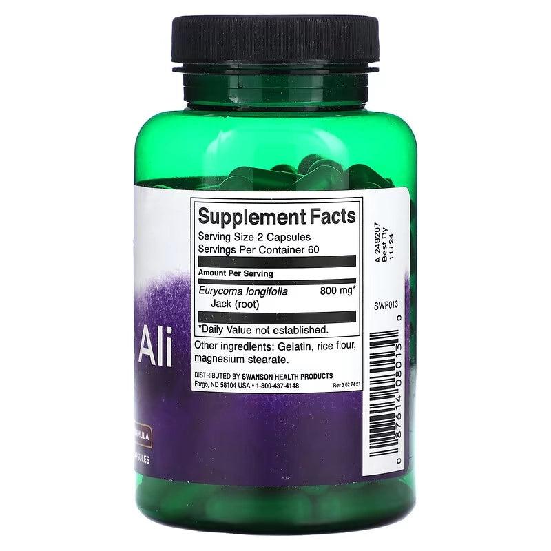 Swanson, Tongkat Ali, 400 mg, 120 kapsler