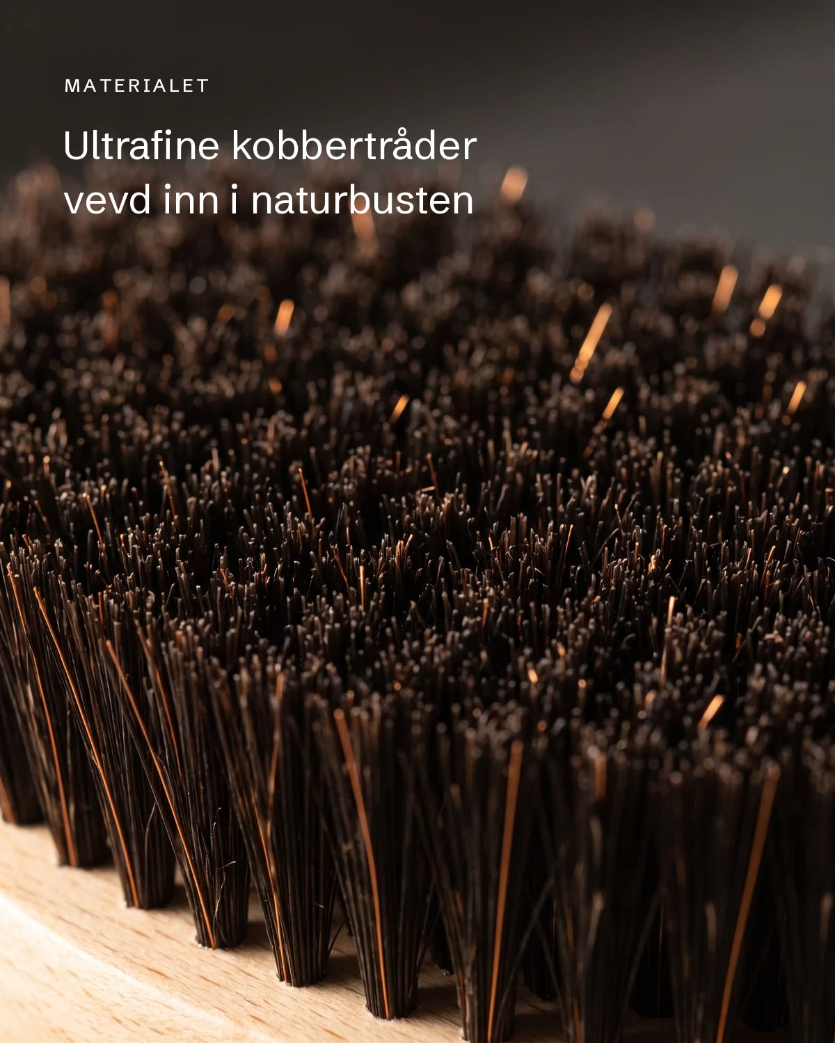Nærbilde av naturbusten med ultrafine kobbertråder i Ione-Tørrbørsten