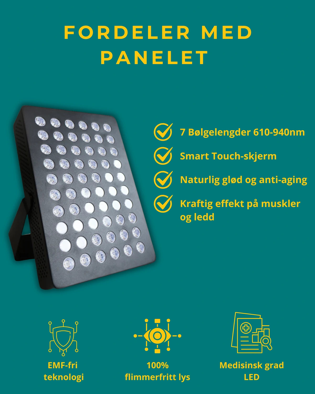 LUX-7 Pro Rødtlyspanel – 7 Bølgelengder & Touch-skjerm