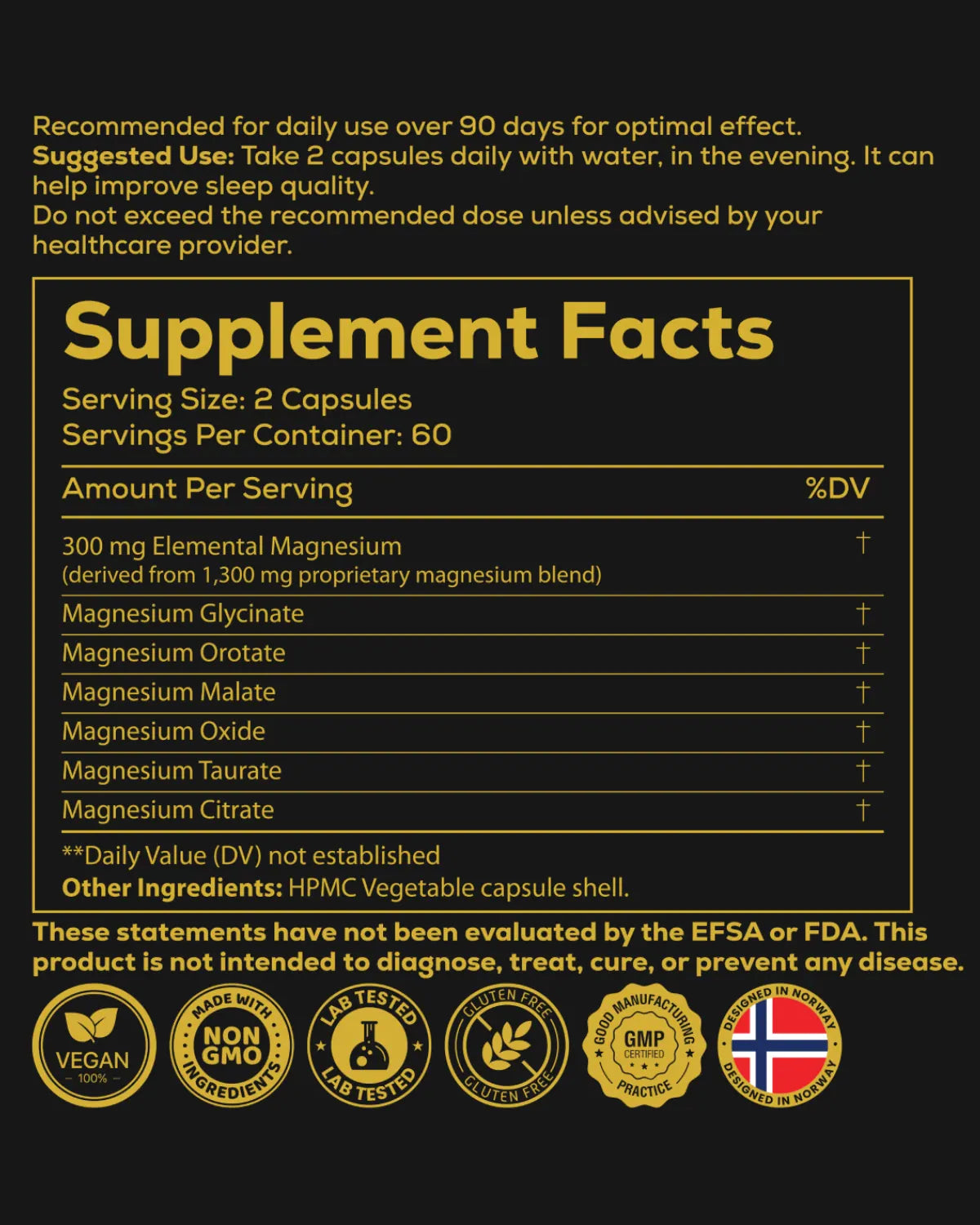 Premium Magnesium Complex | 300mg | 120 Kapsler