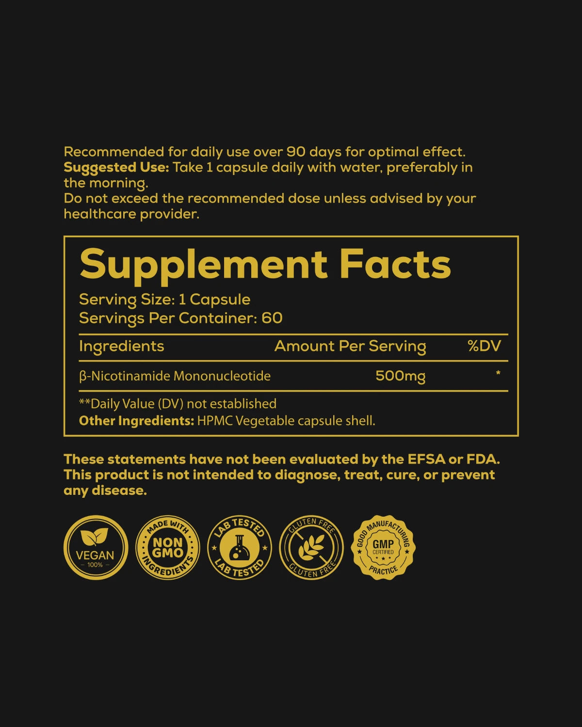 NMN 500 mg, 60 Kapsler