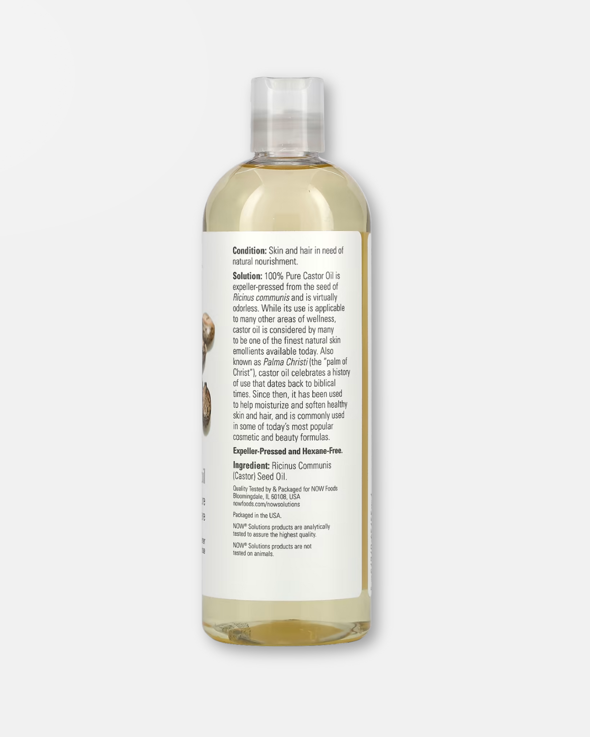 100% ren kaldpresset ricinusolje – 473 ml