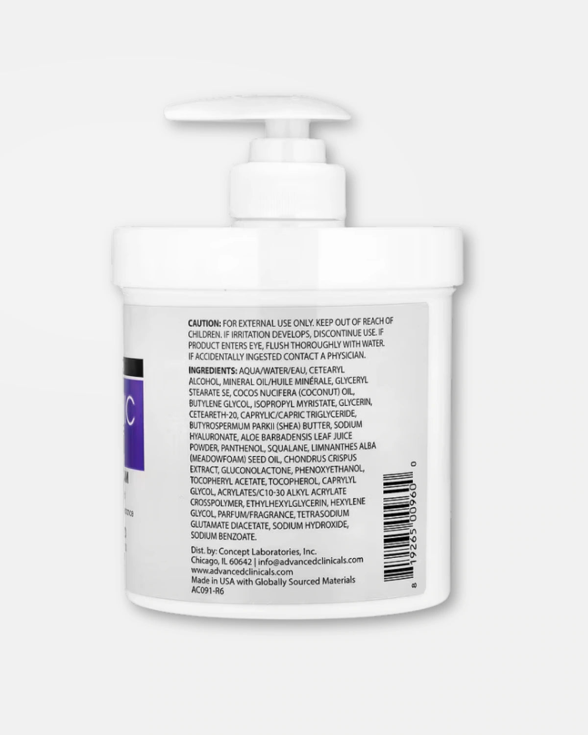 Fuktighetsgivende krem med Hyaluronic-syre 454g
