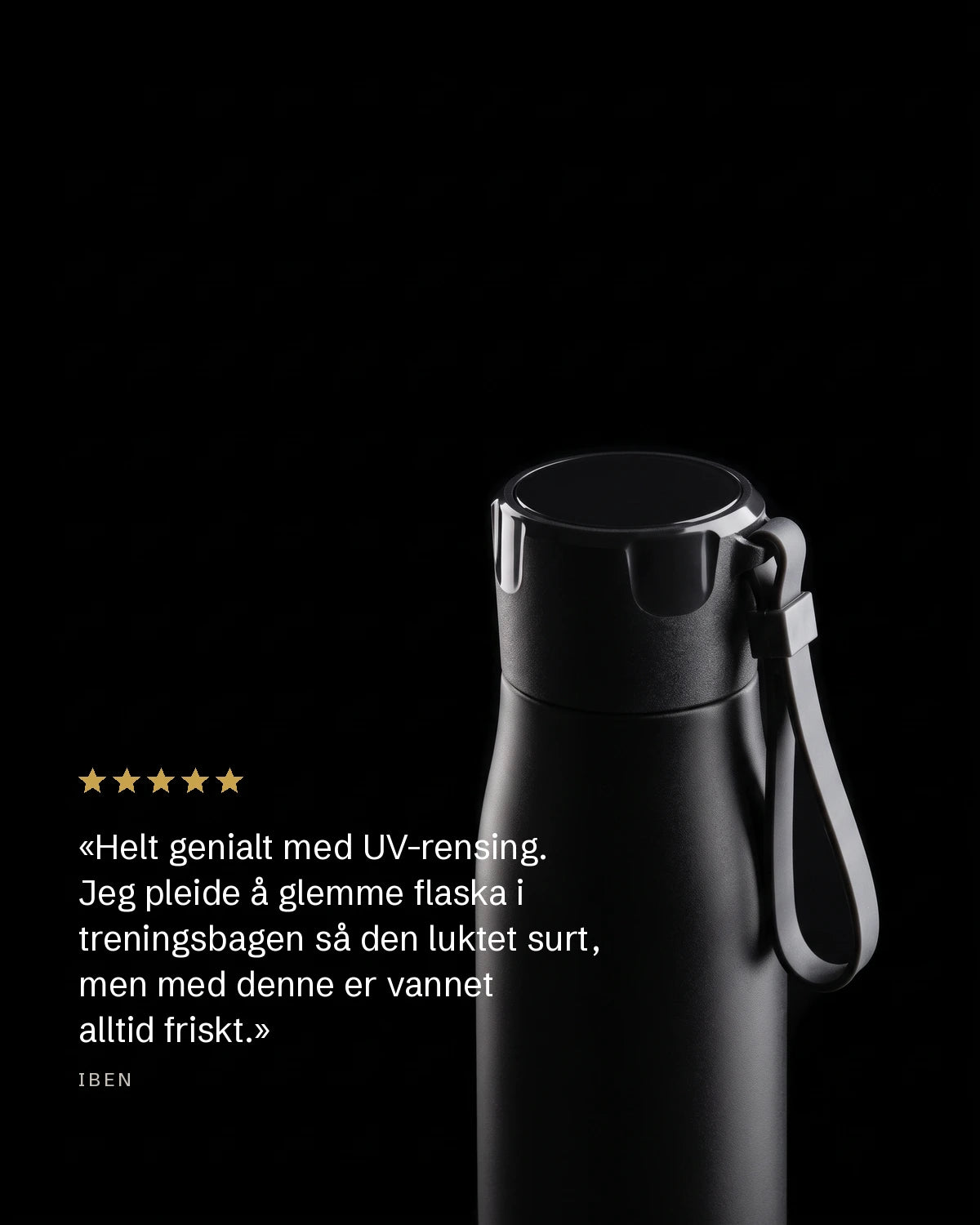 Kundeomtale med fem stjerner av Biohack Smart Bottle